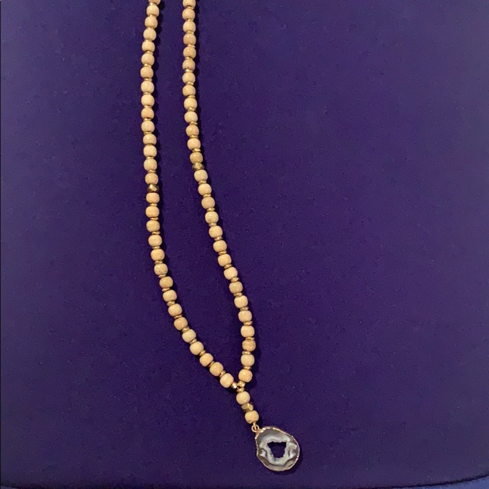 Stone and bead necklace